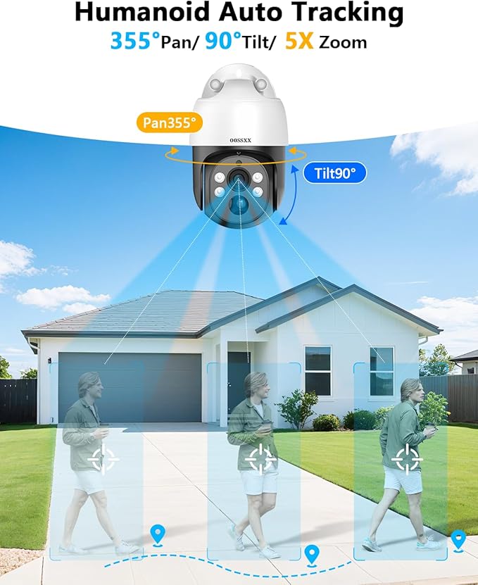 4K PT PoE Outdoor Wired Security Camera System Home Wired Cameras Video Surveillance