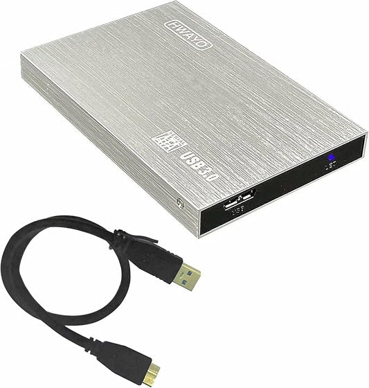 2.5'' HDD 250GB Ultra Slim Portable External Hard Drive USB3.0 Storage for Xbox One Console, PC, Laptop, MacBook (Silver)