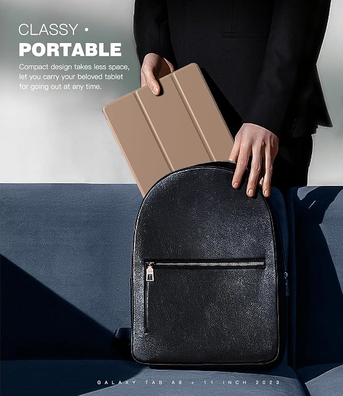 TiMOVO Case for Samsung Galaxy Tab A9+/A9 Plus 11 Inch 2023, Slim Lightweight Stand Hard Back Shell Protective Cover for Galaxy Tab A9+ Tablet SM-X210/X216/X218, Auto Wake/Sleep, Milk Coffee