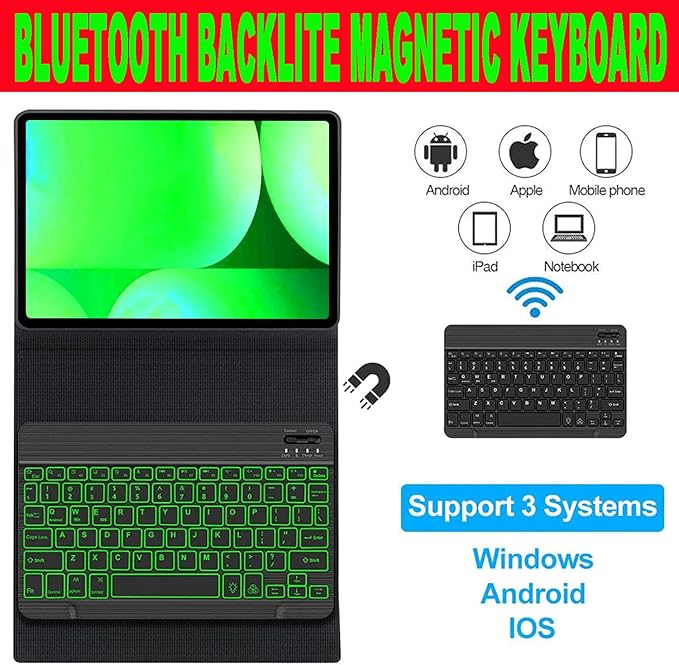 Keyboard Case for Samsung Galaxy Tab 10 FE Plus 13.1inch, S10 FE+ Smart Keyboard Case Magentic Keyboard Cover with S-Pen Holder, Green