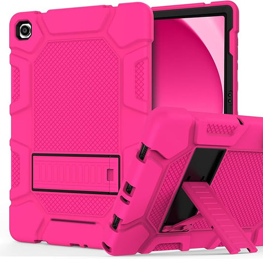 Rantice Case for Samsung Galaxy Tab A9+/A9 Plus 11", Heavy Duty Shockproof Rugged Protective Case with Kickstand for Galaxy Tab A9+/A9 Plus 11 Inch (SM-X210/X216/X218), Rosepink+Black