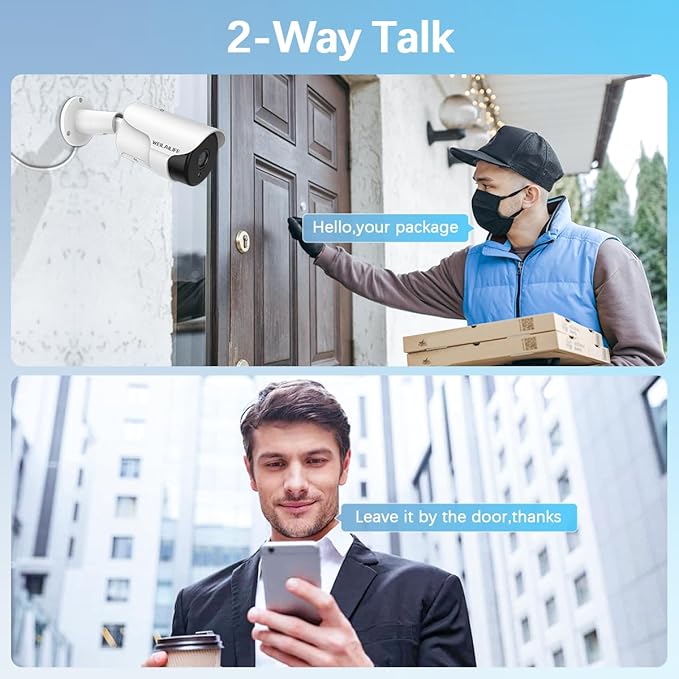 【130° Wide Angle】 4K Wired Security Camera System Outdoor Home Video Security Systems POE Security Surveillance Cameras