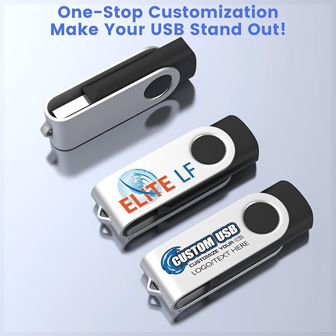 ABLAZE Custom Flash Drive 512MB 100 Pack, Personalized USB Drives Custom USB 2.0 Thumb Drives 100 Pack Memory Stick (Mixcolors)