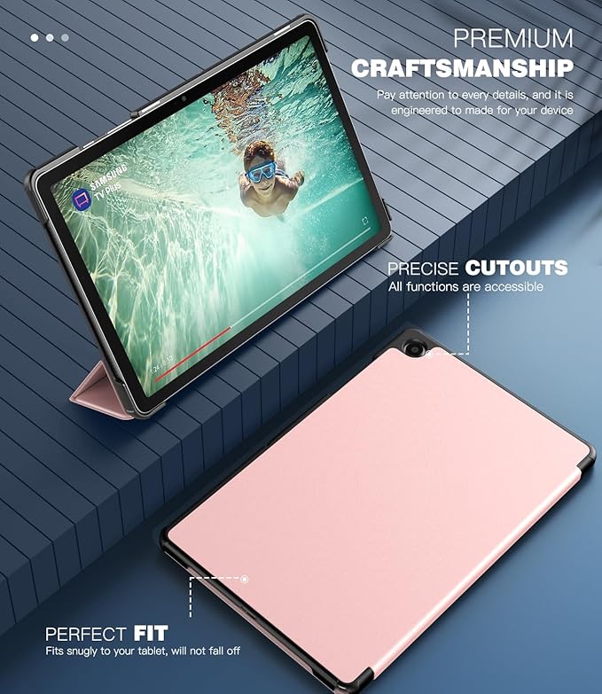 TiMOVO Case for Samsung Galaxy Tab A9+/A9 Plus 11 Inch 2023, Slim Lightweight Stand Hard Back Shell Protective Cover for Galaxy Tab A9+ Tablet SM-X210/X216/X218, Auto Wake/Sleep, Pink