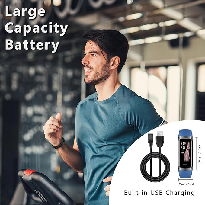 Fitness Tracker Activity Tracker Smart Watch 1.10''AMOLED Touch Color Screen,Smart Watch with 24/7 Blood Oxygen Heart Rate,Sleep Monitor,IP68 Waterproof,Step Counter Health for Women Men (Blue)