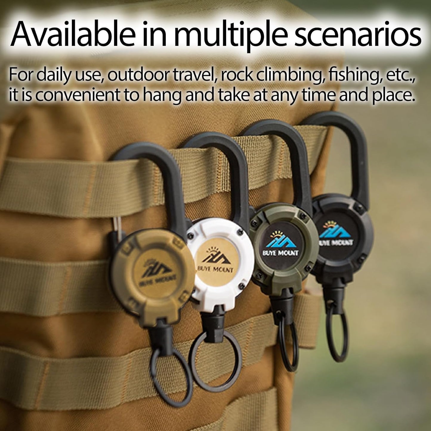 Retractable Keychain Heavy Duty 2Pack, Multitool Carabiner Badge Holder, Retractable Keychain Clip Id Holder, Upgraded 58cm Stainless Steel Cord Yellow