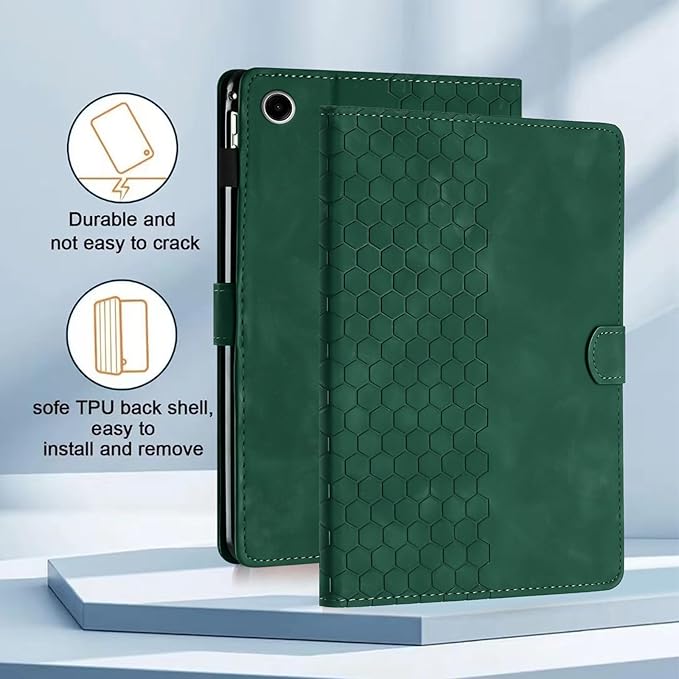 Case for Samsung Galaxy Tab A9 Plus/A9+ 5G 11 Inch 2023 Model (SM-X210/X216/X218), Multi-Angle Viewing Smart Stand with Pocket Auto Wake/Sleep PU Leather Tablet Cases Flip Folio Cover Green