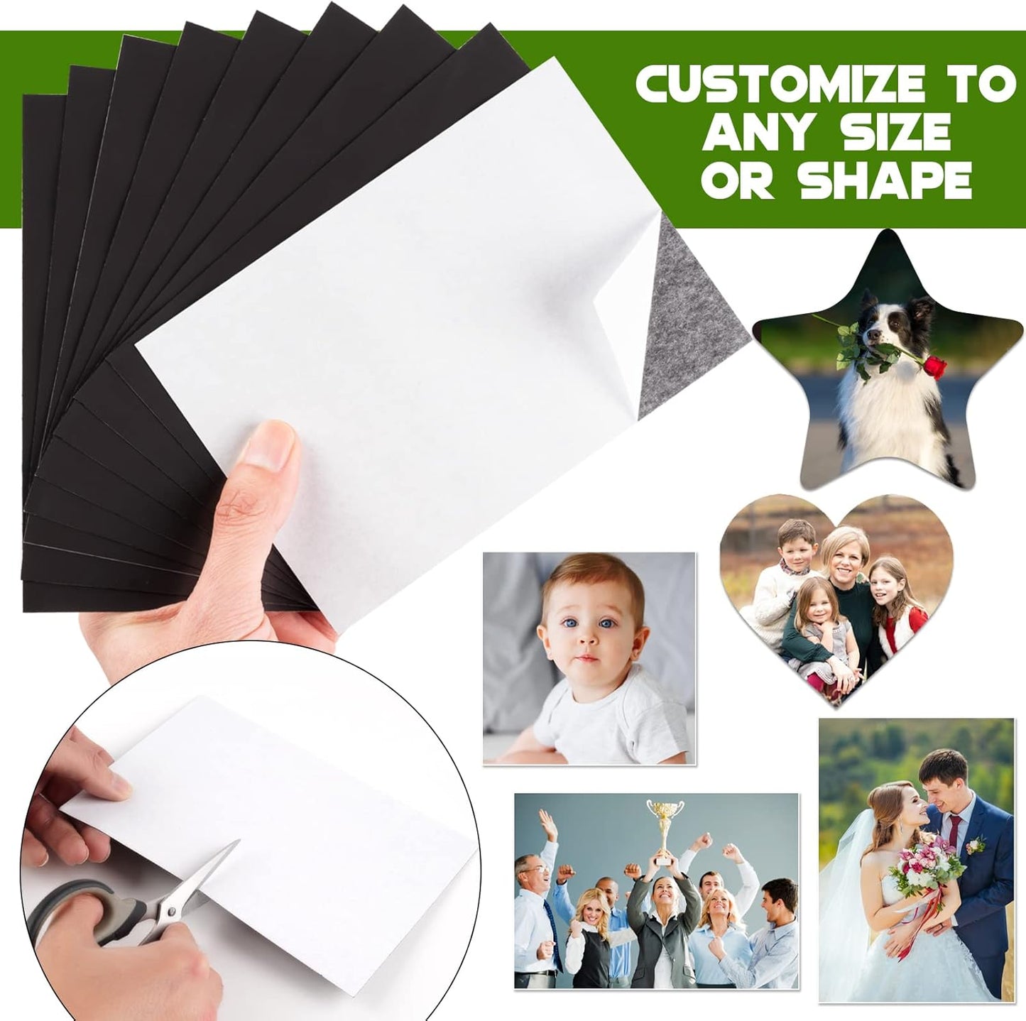 Magnet Sheets for Pictures 5x7 (Bulk Pack of 40),Magnetic Adhesive Sheets,Photo Magnets for Home/Classroom,DIY Magnets for Teachers