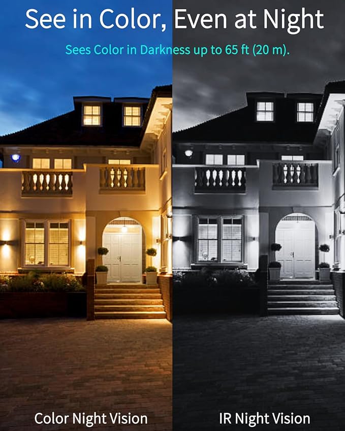 Solar Powered Security Cameras Wireless Outdoor, 4MP 2 Cam-Kit Home Security Camera System, 5G & 2.4G WiFi, 2K Color Night Vision, PIR/AI Detection, Real-time Spotlight Alarm, Two-Way Audio