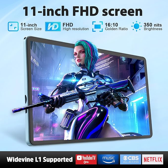 2026 11 inch Tablet, Android 15 Tablet with Keyboard, 24GB RAM+128GB ROM(2TB Expand), 8000mAh, Gemini AI, 2.4G/5G WiFi, BT5.0, GMS, Octa-core, 2 in 1 Tablets with Case, Mouse, Stylus(Silver Case)