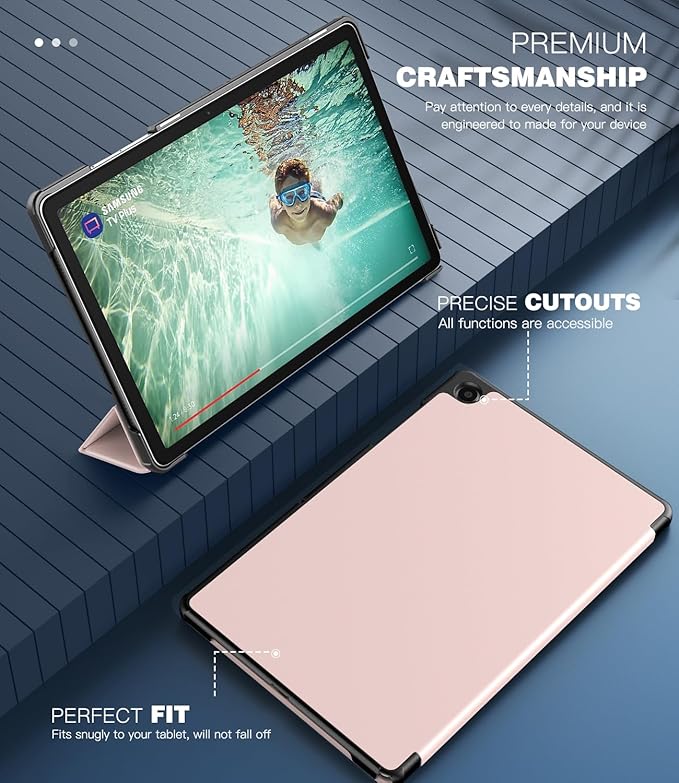 TiMOVO Case for Samsung Galaxy Tab A9+/A9 Plus 11 Inch 2023, Slim Lightweight Stand Hard Back Shell Protective Cover for Galaxy Tab A9+ Tablet SM-X210/X216/X218, Auto Wake/Sleep, Light Pink