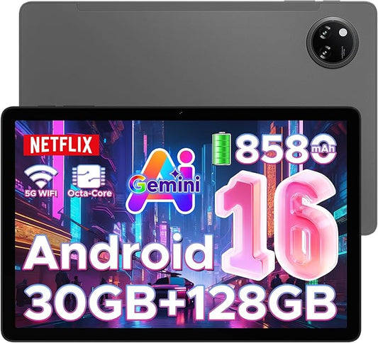 DOOGEE Tab A9 Pro+ Android 16 Tablet,11 inch Tablet with 90Hz Display,30GB+128GB/2TB TF Octa-Core Gaming Tablets,8580mAh,1080P,Bluetooth 5.0+5G WiFi Tablets,13MP+5MP,Face ID/OTG