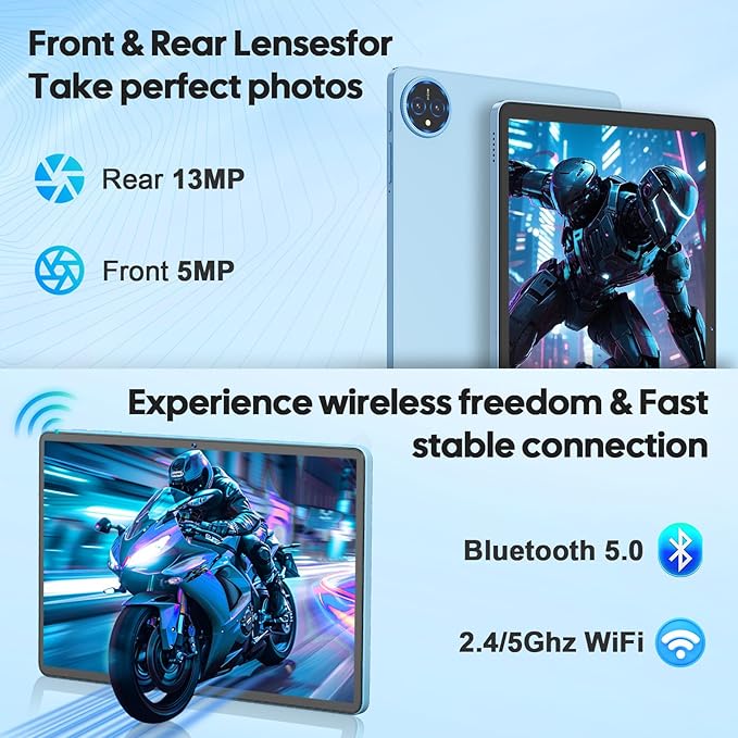 2026 11 inch Tablet, Android 15 Tablet with Keyboard, 24GB RAM+128GB ROM(2TB Expand), 8000mAh, Gemini AI, 2.4G/5G WiFi, BT5.0, GMS, Octa-core, 2 in 1 Tablets with Case, Mouse, Stylus(Silver Case)