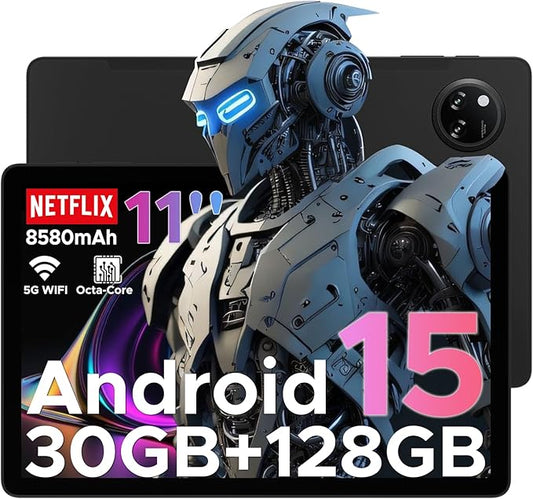 DOOGEE Tab A9 Pro+ Android 15 Tablet,11 inch Tablet with 90Hz Display,30GB+128GB/2TB TF Octa-Core Gaming Tablets,8580mAh,1080P,Bluetooth 5.0+5G WiFi Tablets,13MP+5MP,Face ID/OTG Black