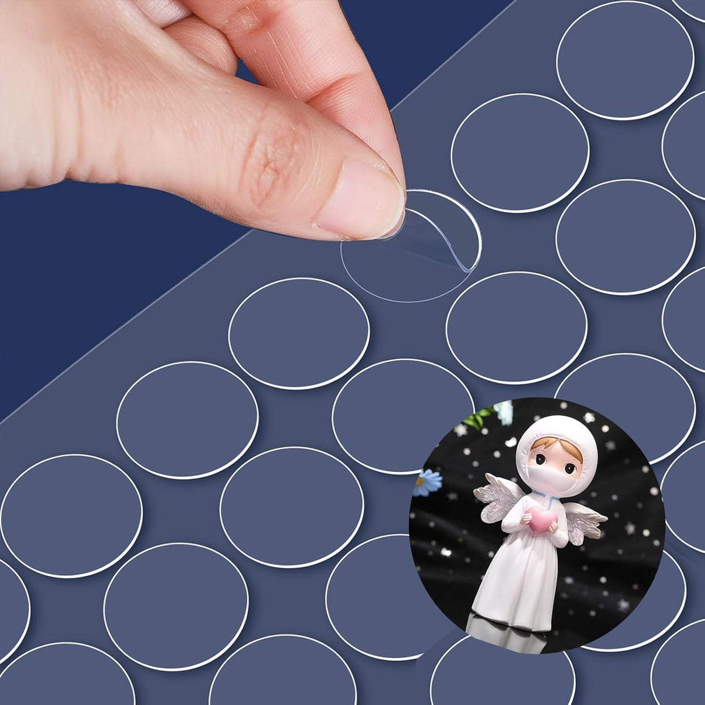Adhesive Stick dots Two-Sided Sided Mounting Putty Stick Tack for Wall Hanging Crafts Balloons Festival Party Decorations,Clean Removable(0.39"*0.39"-100)