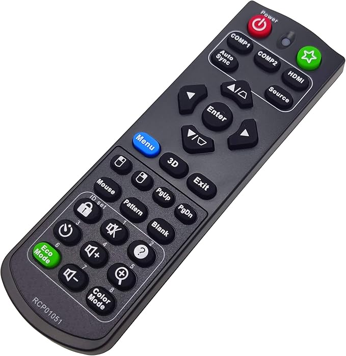 A-00009740 Projector Remote Control for ViewSonic PJD5150, PJD5151, PJD5153, PJD5155, PJD5155L, PJD5250, PJD5250L, PJD5253, PJD5255, PJD5255L, PJD5350LS, PJD5550LWS, PJD5555LW, PJD7720HD