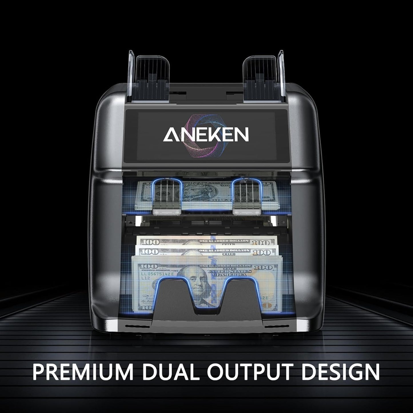 Aneken Ultra Series Mixed Denomination Money Counter with Reject Pocket, 6.9’’ Full Touchscreen, Multi Currency Sorter, 2 CIS/UV/MG/IR/IMG/DD/DBL/HLF/CHN, Bank-Level Counterfeit Detection Bill Counter
