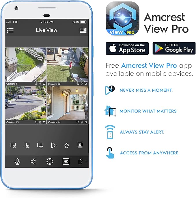 Amcrest Dual-Lens 4MP AI Outdoor Security Turret IP POE Camera @30fps, 0.0002lux@F1.0, 164ft Color Night Vision, Active Deterrents, People Counting, Two-Way Audio, Siren, IP4M-T1044EW-AI