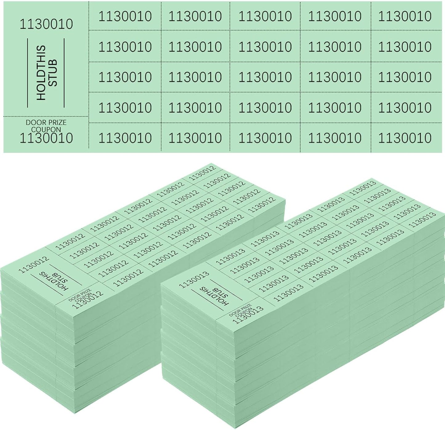 Kosiz 1000 Sheets 25 Bid Raffle Ticket Numbers Auction Tickets Chinese Auction Ticket Sheets Basket Auction Silent Auction for Events Church (Light Green)