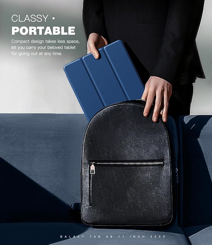 TiMOVO Case for Samsung Galaxy Tab A9+/A9 Plus 11 Inch 2023, Slim Lightweight Stand Hard Back Shell Protective Cover for Galaxy Tab A9+ Tablet SM-X210/X216/X218, Auto Wake/Sleep, Navy Blue