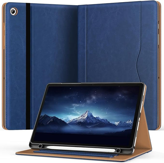 OKP Case for Samsug Galaxy Tab A9+ Plus 11 inch 2024(SM-X210/X216/X218), PU Leather Folio Cover with Multi-Angle Stand//Pen Holder, Auto Wake/Sleep Case for Galaxy A9+ 11" Tablet (Navy Blue)