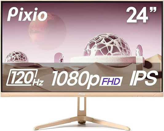 Pixio PX246 Wave Beige 24 inch 120Hz Refresh Rate FHD 1080p Resolution IPS Panel 4ms GTG Response Time Gaming Monitor with Adaptive Sync