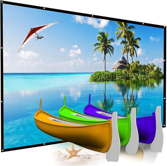 200 Inch Portable Projector Screen Outdoor, YF2009SZ 16:9 Foldable HD Large Thick Canvas Movie Screen for Home Theater Office Presentation Outside Camping Party