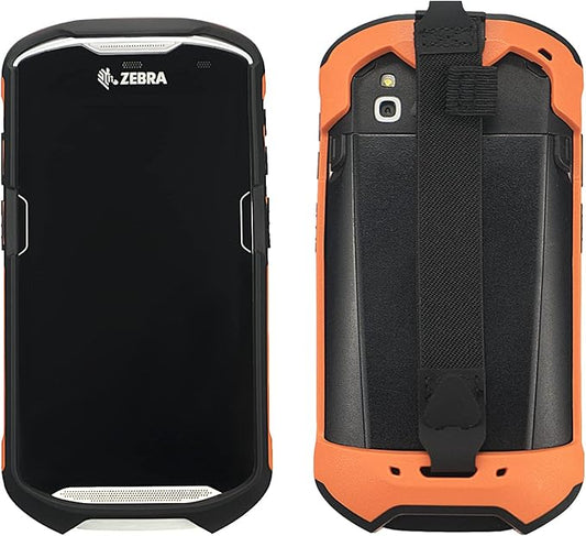 Protective Cover Case Rugged Boot with Hand Strap for Zebra TC51 TC52 TC56 TC57 TC510K,Case for Handheld Barcode Touch Mobile Computer,Scanner Accessories (Orange)