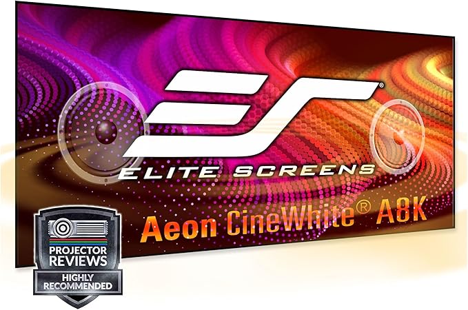 Elite Screens Aeon CineWhite A8K Wide, 158-INCH DIAG, 2.35:1 Aspect Ratio, Acoustically Transparent Perforated Weave, AR158CA8K-WIDE
