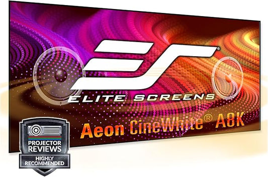 Elite Screens Aeon CineWhite A8K Wide, 158-INCH DIAG, 2.35:1 Aspect Ratio, Acoustically Transparent Perforated Weave, AR158CA8K-WIDE