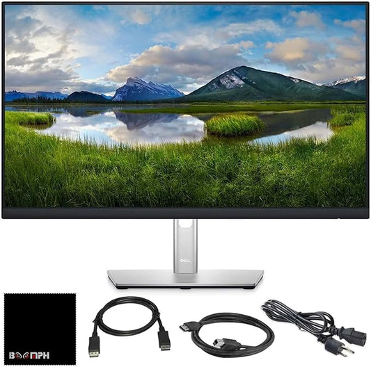 Dell P2725H 27" Full HD IPS Monitor – 1080p, 16:9, DisplayPort & USB 3.0 Cables – Latest Model – Boomph's Comprehensive Ultimate Performance Cloth Solution for Your Workspace