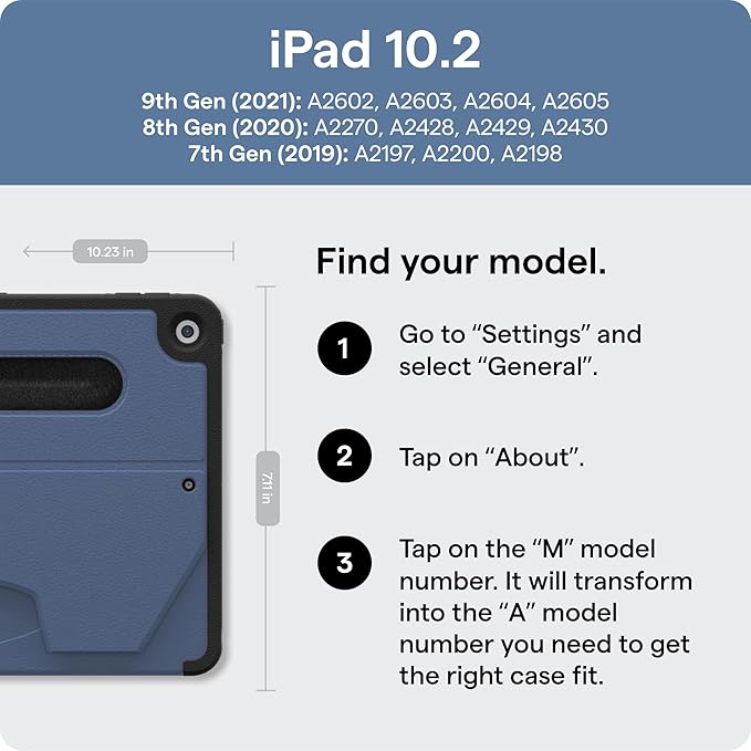 ZUGU CASE for 10.2 Inch iPad 7th / 8th / 9th Generation Case (2021/2020/2019), Protective, Thin, Sleek Design, Magnetic Stand, Sleep/Wake Cover, Magnetic Cover, Black
