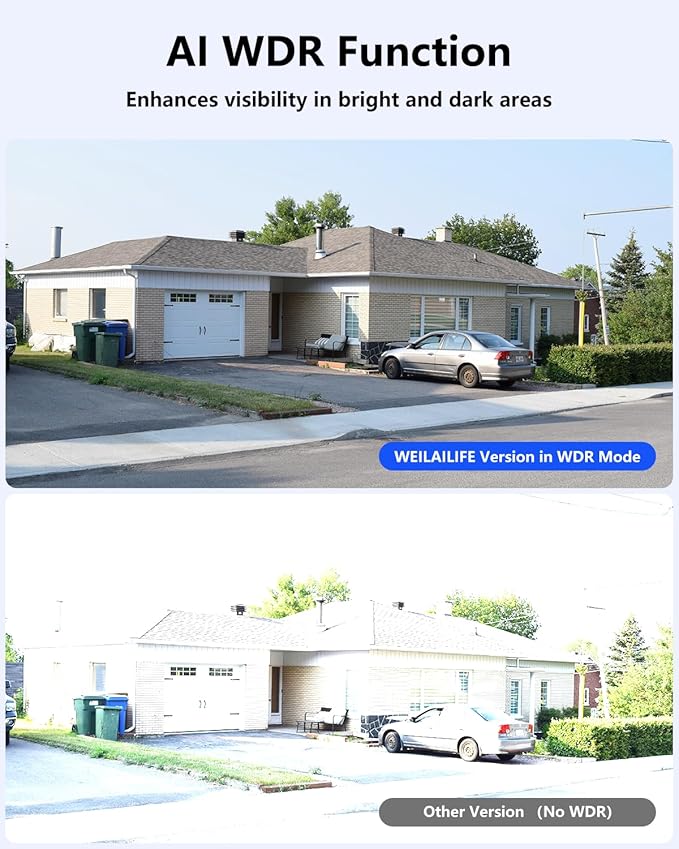 WEILAILIFE 【All-in-One Security System】 Security Cameras Wireless Outdoor, Solar-Powered PTZ Security Camera System, WiFi Home Video Surveillance Systems DVR Kits