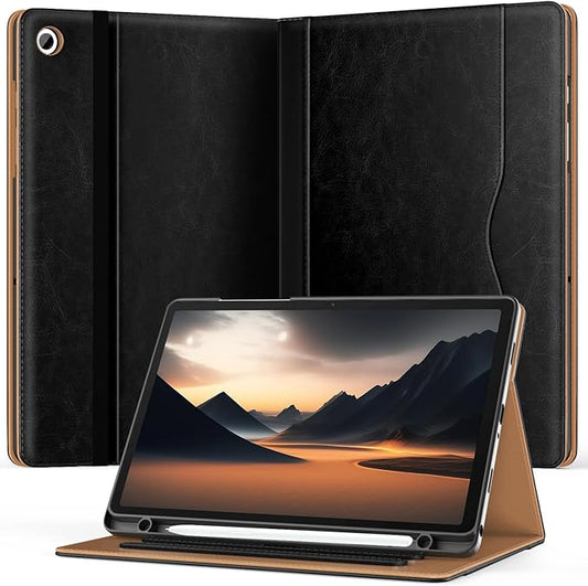 OKP Case for Samsug Galaxy Tab A9+ Plus 11 inch 2024(SM-X210/X216/X218), PU Leather Folio Cover with Multi-Angle Stand//Pen Holder, Auto Wake/Sleep Case for Galaxy A9+ 11" Tablet (Black)