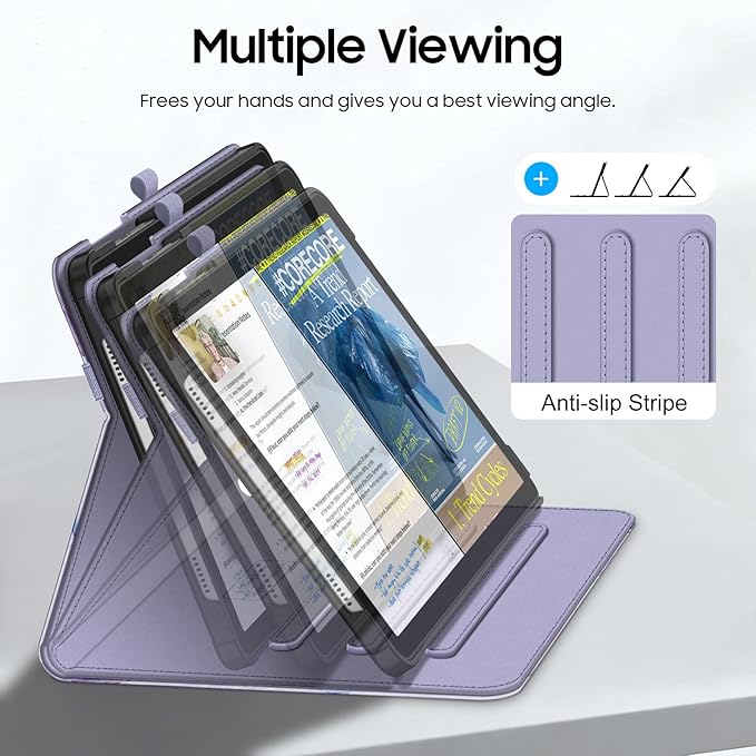 Fintie Case for Samsung Galaxy Tab A9 Plus/A9+ 5G 11 Inch 2023 Model (SM-X210/X216/X218), Multi-Angle Viewing Smart Stand Back Cover with Pocket Auto Wake/Sleep, Lilac Marble