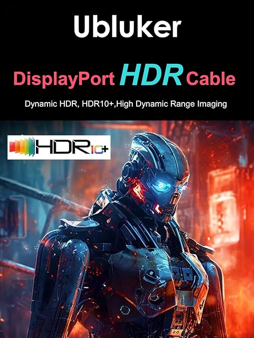 10K 8K DisplayPort 2.1 Cable 54Gbps 13 FT, Certified DP to DP Cord 4K 240Hz 165Hz 144Hz 120Hz 10K 8K 120Hz Nylon Braided UHBR HDCP2.3 FreeSync G-Sync RTX5090 Gaming Monitor PC Projector