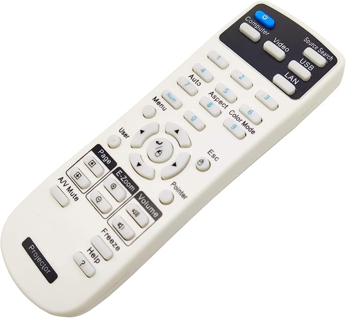 2173589 Projector Remote Control for Epson BrightLink 675Wi/ 675Wi+/ 680Wi/ 685Wi/ 685Wi+/ 695Wi/ 695Wi+/ 696Ui/ 710Ui, PowerLite 670/ 675W/ 680/ 685W/ 700U