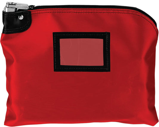 BankSupplies Laminated Nylon Locking Deposit Bag | Red | 15W x 11H | 2 Keys Included for Each Bag | HIPAA | Puncture Resistant Laminated Nylon | Double Stitched Seams