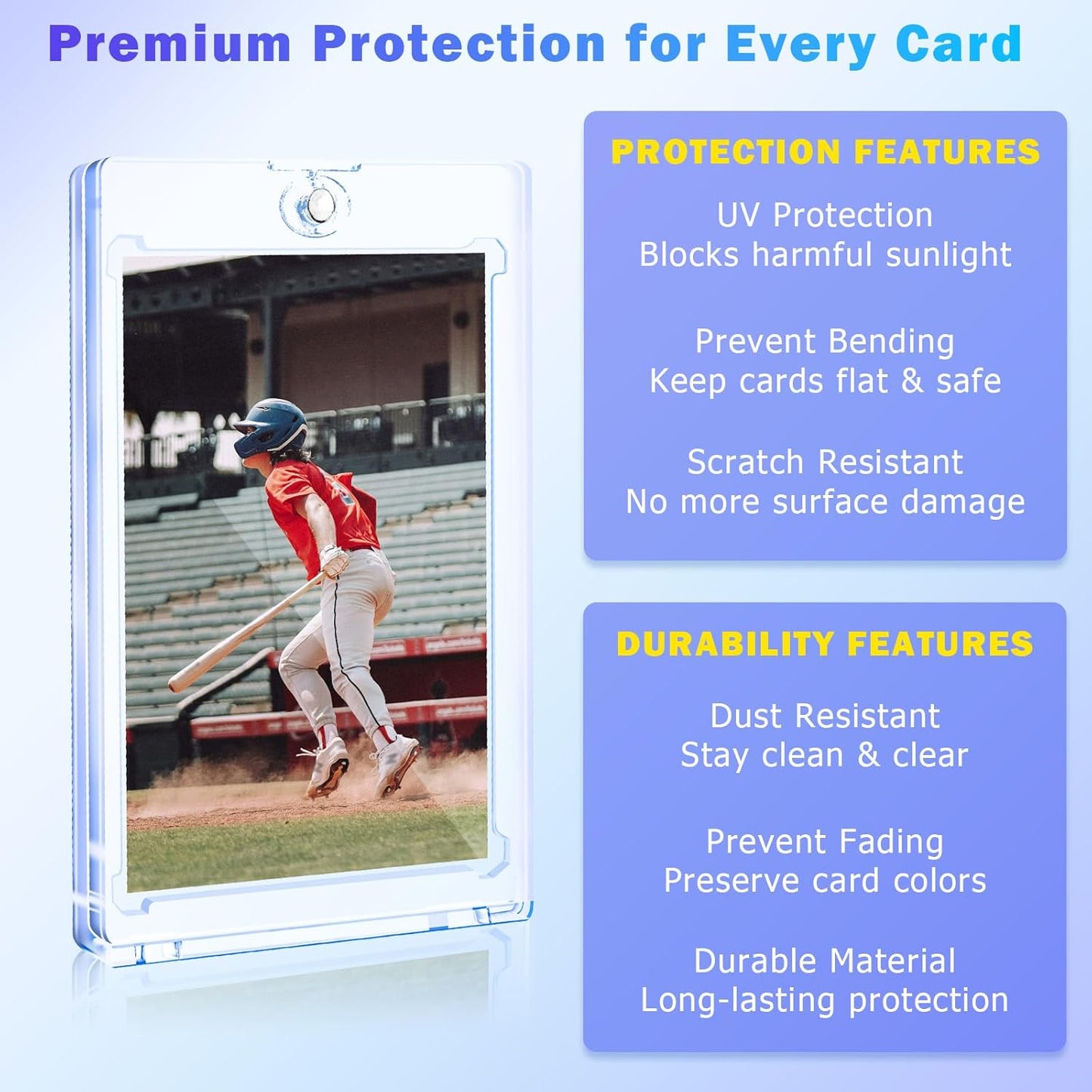 200ct Magnetic Card Holder for Trading Cards, 35 PT One Touch Card Sleeves, Hard Plastic Card Protectors Top Loaders Display Case for Baseball, Football, Sports, Game, TCG, MTG, YUGIOH
