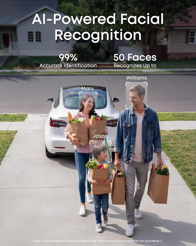 eufy Security eufyCam C35 4-Cam Kit, Wireless Security Indoor/Outdoor Camera, Magnetic Mount, Color Night Vision, Local Storage, No Monthly Fee, IP67, Facial Recognition, Solar Panel Compatible, White