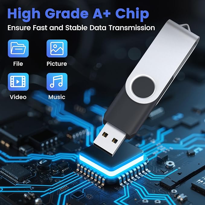 ABLAZE Flash Drives 1GB 20 Pack, USB 2.0 Thumb Drive Bulk with Lanyards Swivel Memory Stick U Disk 1GB Pendrive USB Pack (Mixcolors)