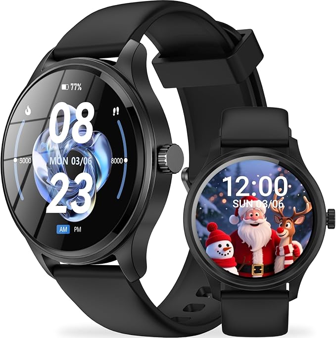 Smart Watch, HD Smartwatch for Men Women (Answer/Make Calls), Fitness Watch with 100+ Sport Modes, IP68 Waterproof/Heart Rate/Sleep Monitor, Activity Trackers for iOS/Android