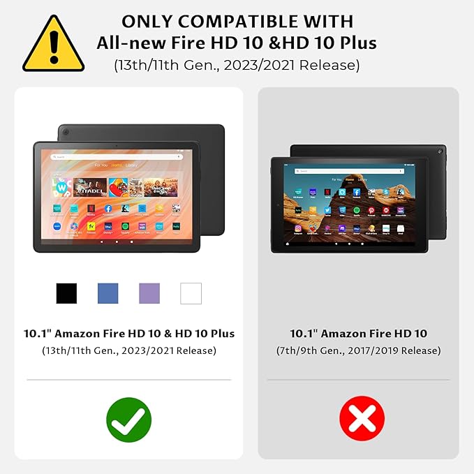 VORI Case for 2023/2021 Release Amazon Kindle Fire HD 10 Tablet (13th/11th Generation) and Fire HD 10 Plus 10.1" - Slim Folding Stand Folio Cover with Auto Wake/Sleep & Hand Strap, Mandala