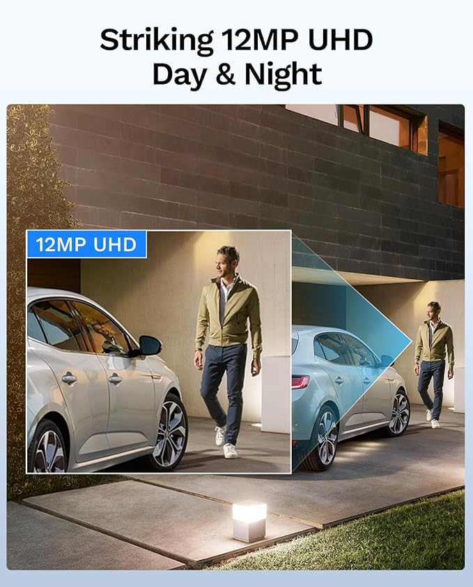 LongPlus 12MP PoE Security Camera System,12MP H.265+ 16CH NVR with 4TB HDD for 24-7 Recording, 8pcs Wired Home Security Camera System, Person Vehicle Detection, Color Night Vision, LP12MEF8D1
