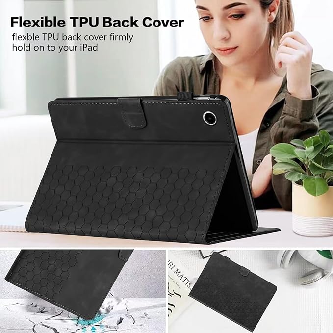 Case for Samsung Galaxy Tab A9 Plus/A9+ 5G 11 Inch 2023 Model (SM-X210/X216/X218), Multi-Angle Viewing Smart Stand with Pocket Auto Wake/Sleep PU Leather Tablet Cases Flip Folio Cover Black