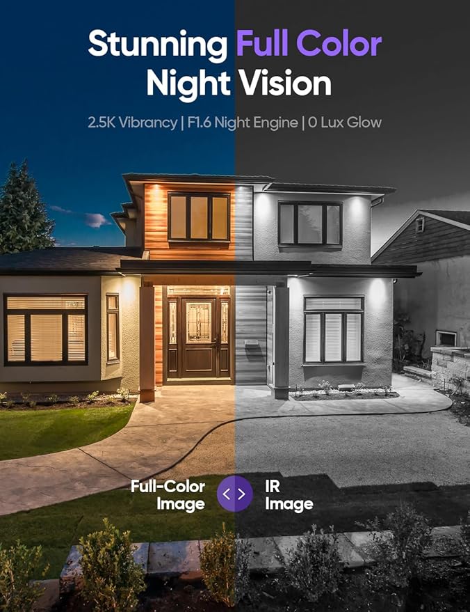 4G LTE Cellular Security Camera Solar-Powered Wireless Outdoor, 24/7 Recording No WiFi Needed, 2.5K 4MP Color Night Vision, 360° Pan & Tilt Live View, Includes SIM Card & 64GB eMMC
