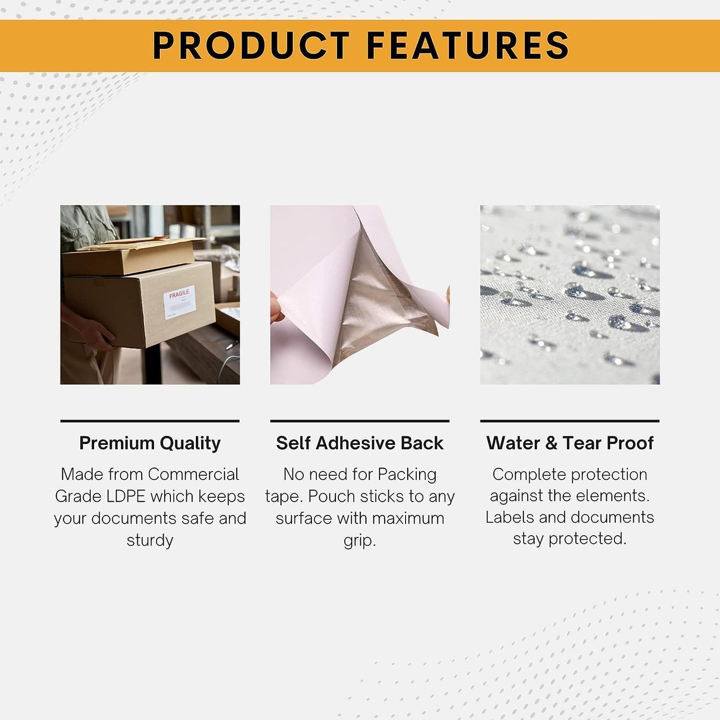 5000 Pack 6"x10" Shipping Label Sleeves – Clear Self-Adhesive Packing Slip Pouches, Waterproof Packing List Envelopes – Ideal for Shipping Documents, Mailing Labels, Invoices & Packing Slips