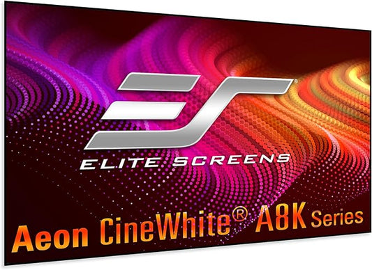Elite Screens Aeon CineWhite A8K, 138-INCH Diag, 16:9 Aspect Ratio, ISF Certified 8K Ultra HD Home Theater Fixed Frame Edge Free Projection Sound Transparent Perforated Weaved, AR138H-A8K