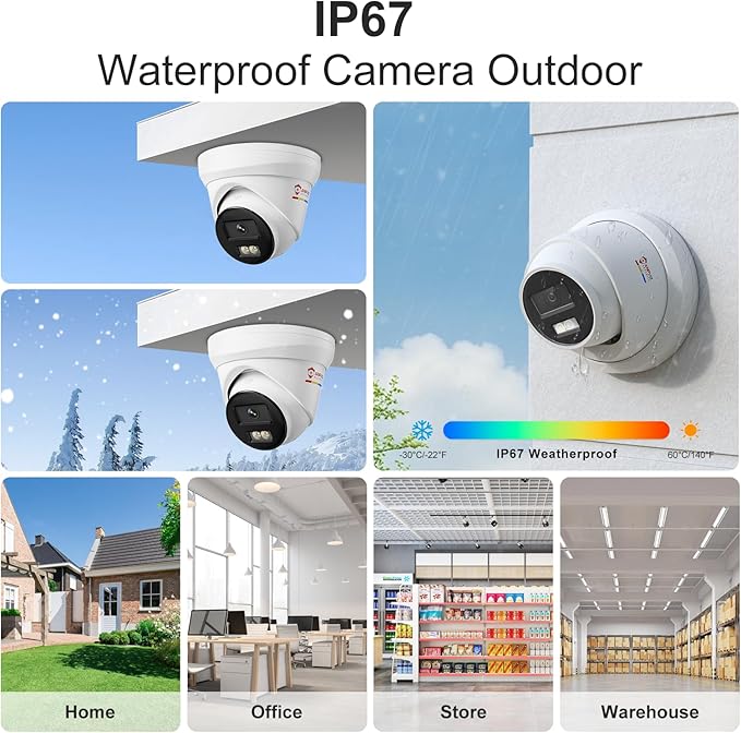 Anpviz 16CH PoE Security Camera System with Human/Vehicle Detection, 8pcs 5MP PoE Cameras with Mic, Smart Dual Light Color Night Vision, True WDR, 16CH NVR with 4TB HDD for 24/7 Recording