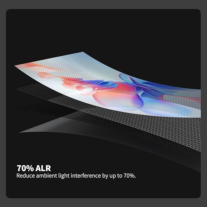 QuadraArc Motorized ALR Projector Screen, Black Crystal 4K Electric Drop Down Screen, Wall & Ceiling Mount, Compatible with 1800 ANSI Lumens ST/LT Projectors 100"
